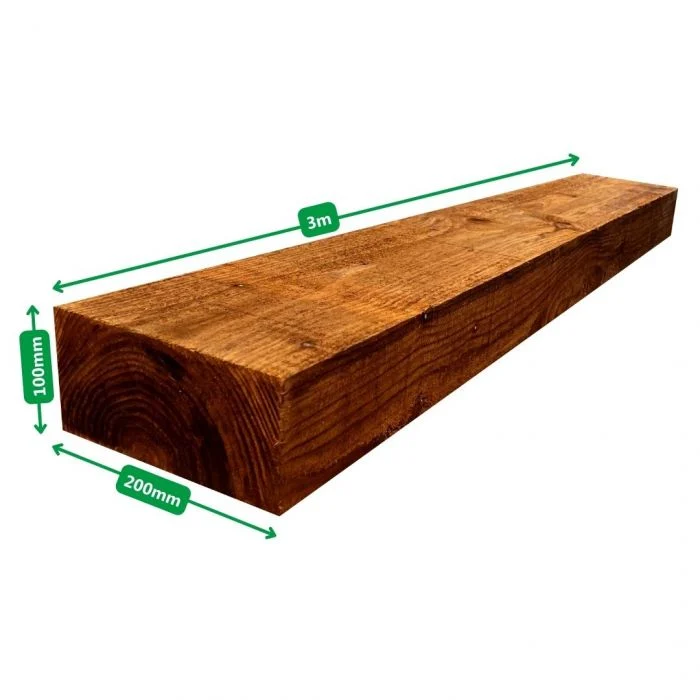 Pack de 20 traverses (traitées) marron | L: 3 m, 700 kg – Image 2