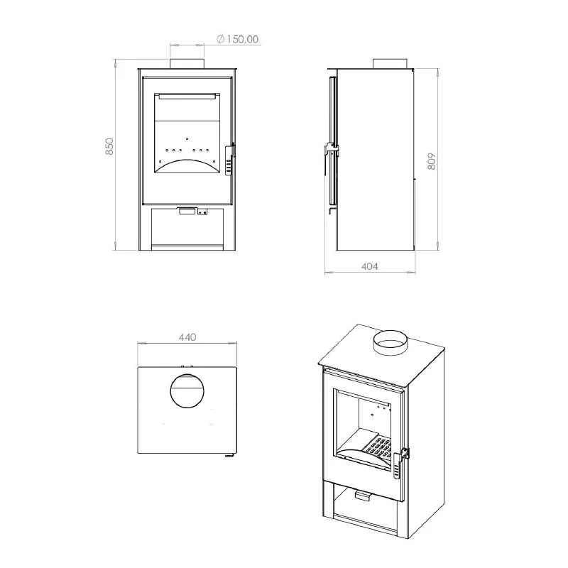 Poêle à bois Stephania - 7,5 Kw – Image 4