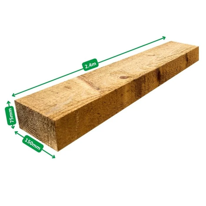 Pack de 56 mini traverses de bois traitées UC3 | 2,4 m x 150 mm x 75 mm – Image 3